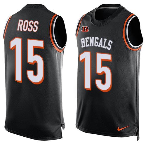 Nike Bengals #15 John Ross Black Team Color Men's Stitched NFL Limited Tank Top Jersey - Click Image to Close